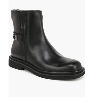 Franco Sarto Womens Axel Block Heel Booties Black Leather Size 6 NWOB Square Toe